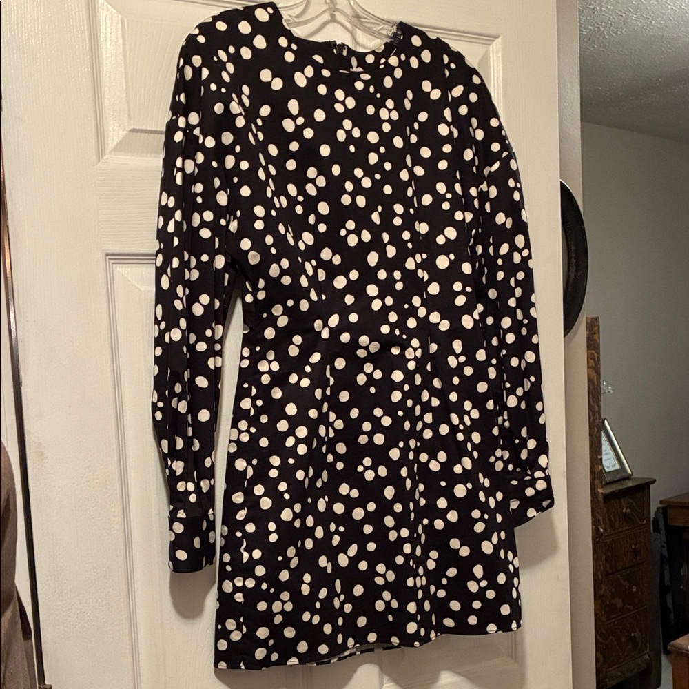 & Other Stories Black and White Polka Dot Mini Dress